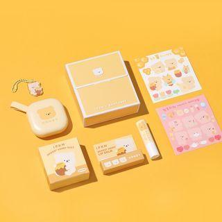 Ipkn - Newest Honey Pact & Lip Balm Special Set Bamtoree Edition - 2 Colors #21 Nude Beige