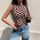 Asymmetrical Check Tank Top