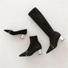 Transparent-heel Faux-suede Pumps In 3 Types