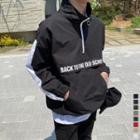 Letter-printed Contrast-trim Anorak