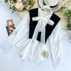 Set: V-neck Vest + Long-sleeve Top