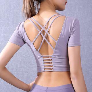Short-sleeve Open Back Sports Top