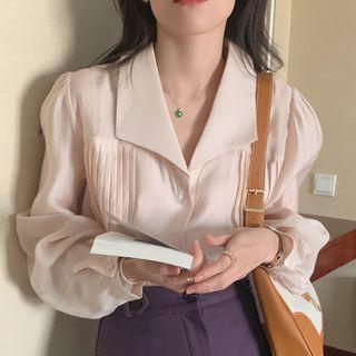 Puff-sleeve Pintuck Shirt