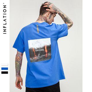 Volcano Eruption-print T-shirt