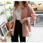 Metallic-button Linen Shirt With Sash
