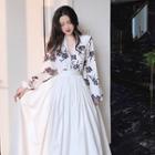 Floral Shirt / Maxi A-line Skirt