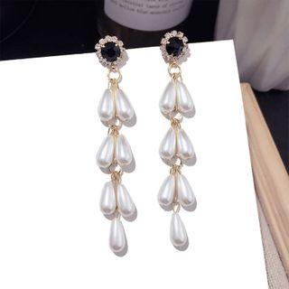 Faux Pearl Dangle Earring Steel - Gold - One Size