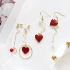 Non-matching Heart Dangle Earring (various Designs)