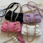 Chain Strap Bow Accent Hobo Bag