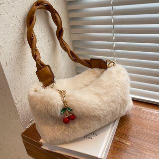 Cherry Charm Furry Shoulder Bag