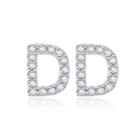 Simple And Fashion Letter D Cubic Zircon Stud Earrings Silver - One Size