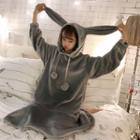 Rabbit Ear Hooded Fleece Nightdress