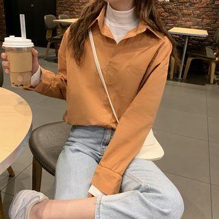 Turtleneck Inset Oversize Shirt
