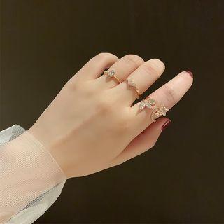 Set: Rhinestone Open Ring (assorted Designs)