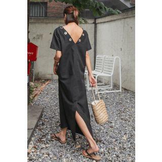Perforated-detail Long Dress