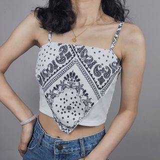Mock Two-piece Silk Camisole Top