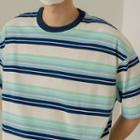 Round-neck Striped Short-sleevetee