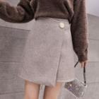 Asymmetric Woolen A-line Skirt