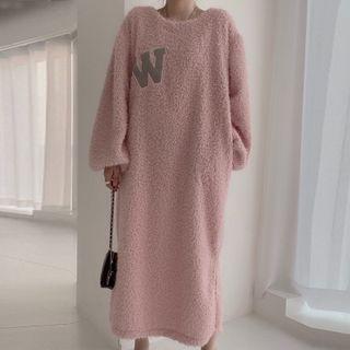 Applique Furry Pullover Dress