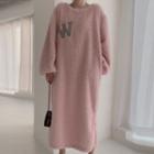 Applique Furry Pullover Dress