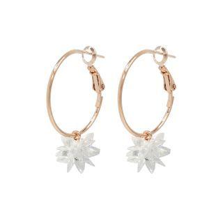 Snow Crystal Hoop Earrings One Size