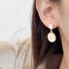 Cat Eye Stone Dangle Earring 1 Pair - Al2754 - Gold - One Size