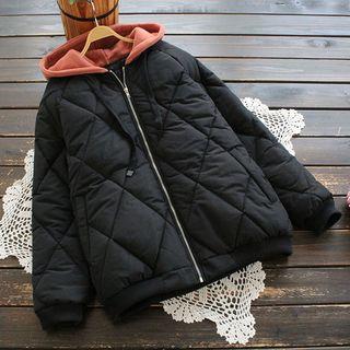 Hooded Zip Quilted Padded Jacket