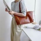 Croc Grain Shoulder Tote Bag