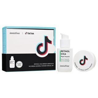 Innisfree - Retinol Cica Repair Ampoule & No Sebum Mineral Powder Special Set 2 Pcs