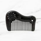 Floral Wooden Hair Comb Black - One Size