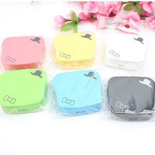 Hat & Bow Print Contact Lens Case As Shown In Figure - 6.4cm X 5.4cm X 1.9cm