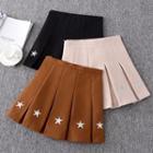 Star Embroidered Pleated Skirt