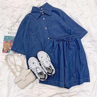 Short-sleeve Denim Shirt / Shorts