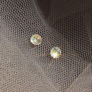 Faux Crystal Stud Earring 1 Pair - As Shown In Figure - One Size