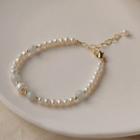 Faux Pearl Bracelet 1261 - White & Gold - One Size