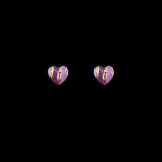 Heart Glaze Alloy Earring 1 Pair - Purple - One Size