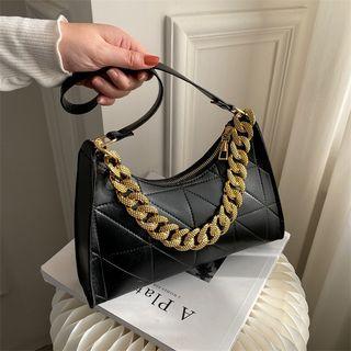 Argyle Stitched Chained Shoulder Bag