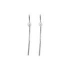 Sterling Silver Fashion Simple Tassel Freshwater Pearl Earrings Silver - One Size