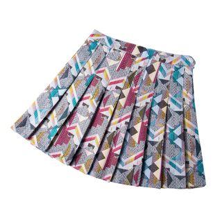 Patterned Mini Pleated Skirt