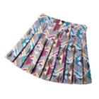 Patterned Mini Pleated Skirt