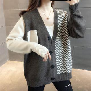 Zigzag Panel Cardigan