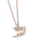 925 Sterling Silver Rhinestone Dinosaur Pendant Necklace
