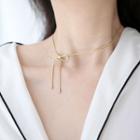 Alloy Bow Choker Gold - One Size