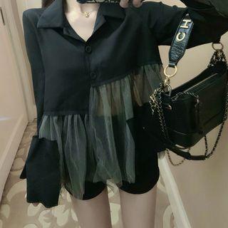 Patchwork Shirt Black - One Size