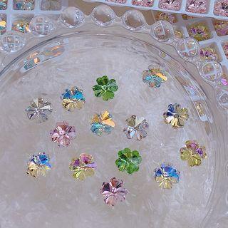 Set Of 2: Clover Rhinestone Nail Art Decoration