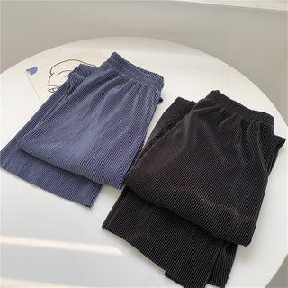 Ripped Velvet Wide-leg Pants