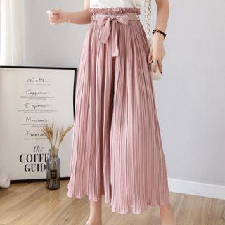 High-waist Accordion Pleated Culottes