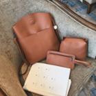 Set: Faux-leather Cross Bag + Clutch + Wallet