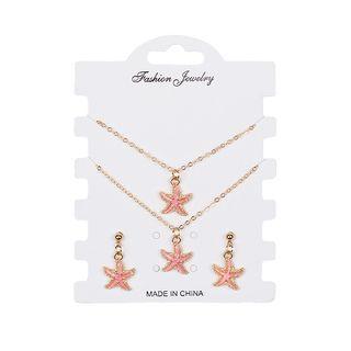 Set: Starfish Necklace + Drop Earrings