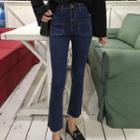 Pocket-accent Cropped Slim-fit Jeans